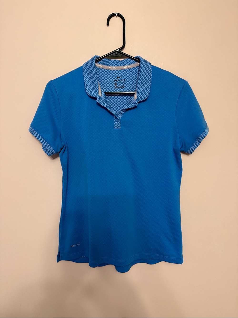 Nike Dri-FIT Women's Blue Polo Shirt Athletic Golf Shirt